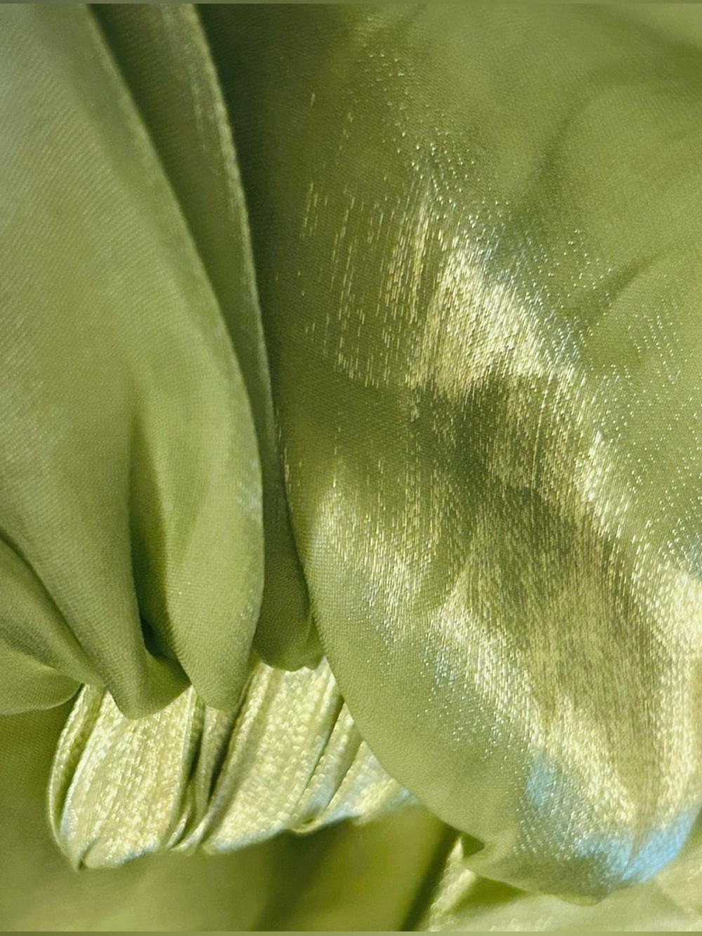 Oversized Mini Dress AKIRA Off-Shoulder Shiny Green Puffy Sleeved Large XL - Picture 11 of 13